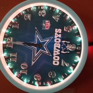 Dallas cowboys led light wall clock